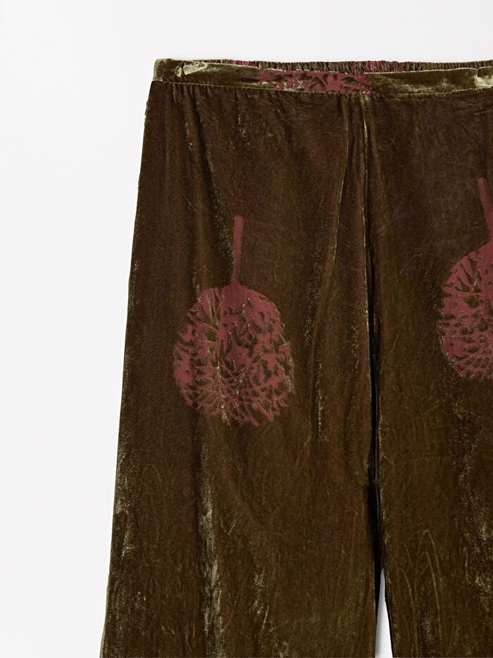 Elastik Belli Desenli Pantolon