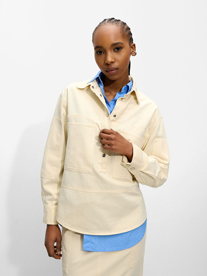 Uzun Kollu Kot Gömlek