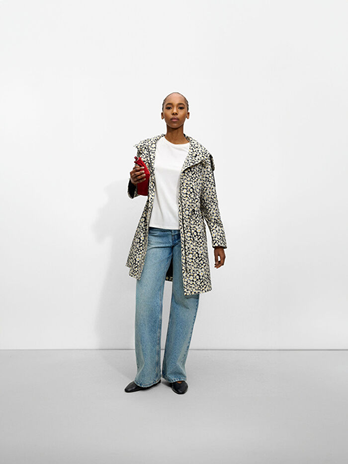 Papatya Desenli Parka