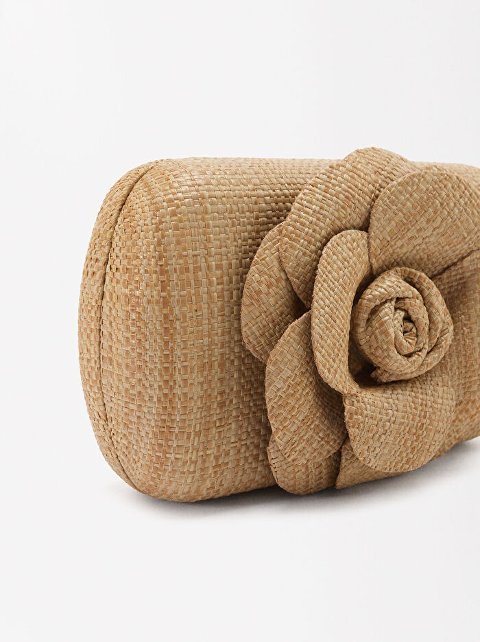 Hasır Efektli Party Clutch Çanta