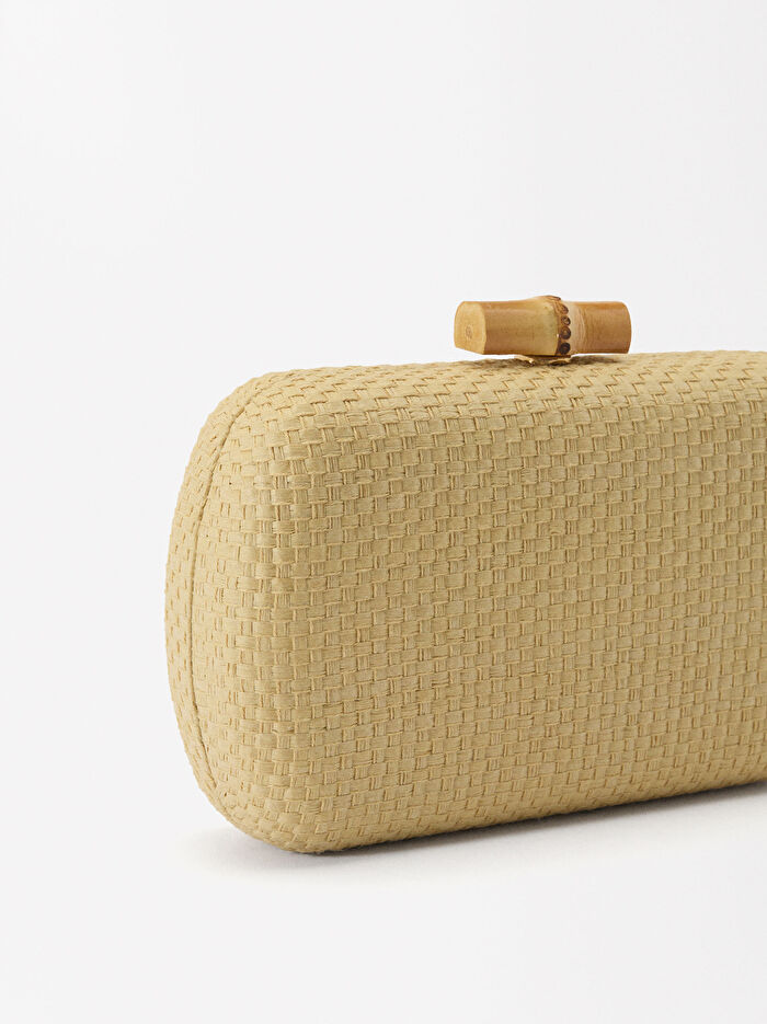 Hasır Efektli Party Clutch Çanta