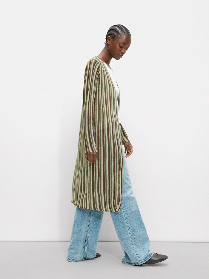 Parlak Efektli Fitilli Hırka