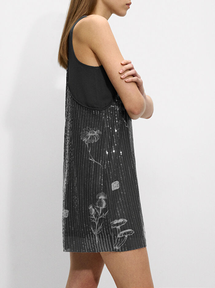 Payet Desenli Elbise