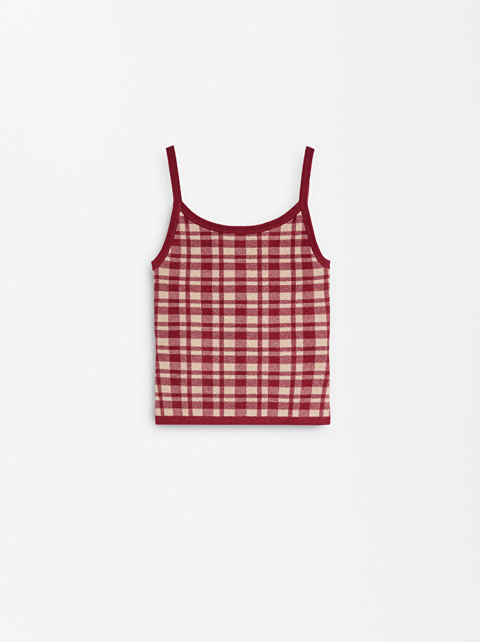 ONLINE ÖZEL - Jakarlı Kareli Örme Üst