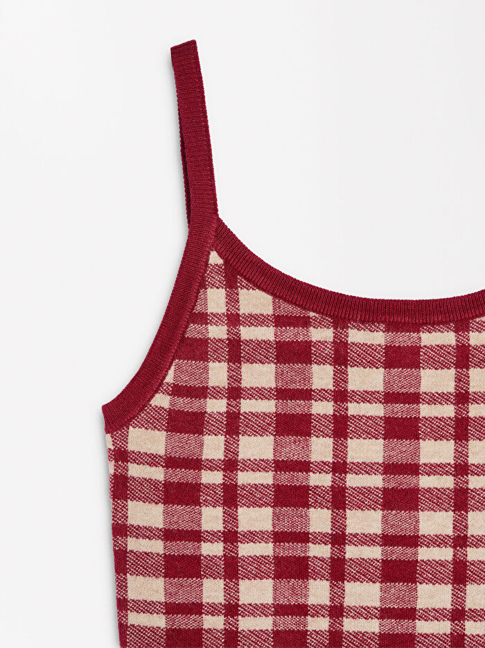 ONLINE ÖZEL - Jakarlı Kareli Örme Üst