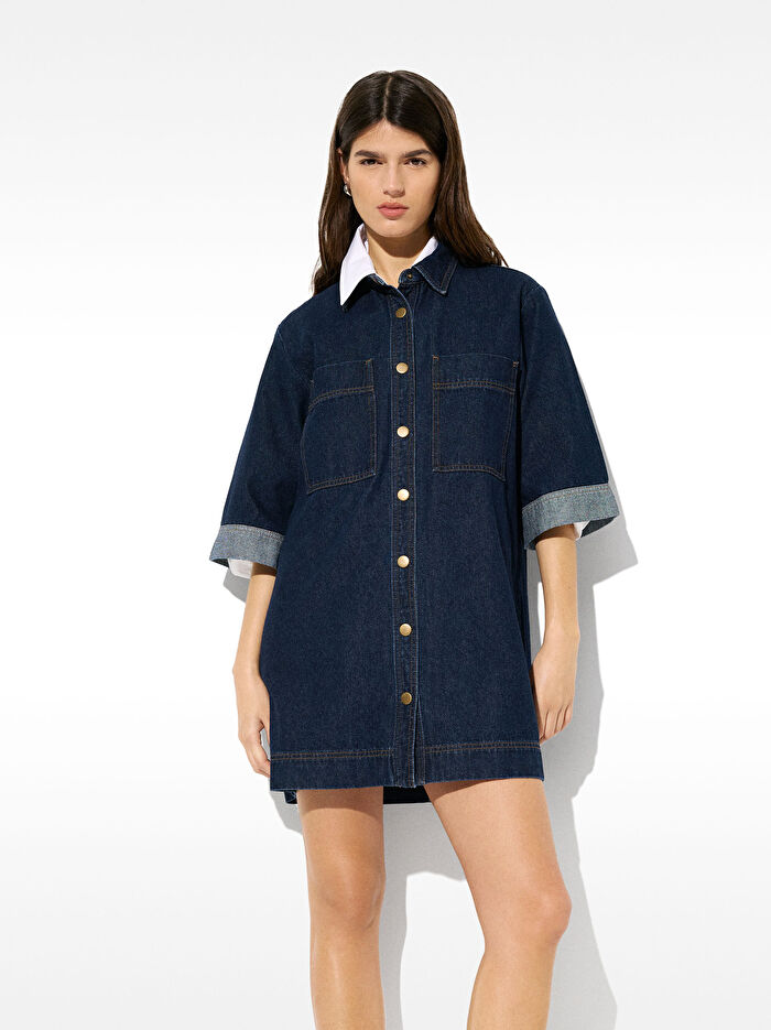 ONLINE ÖZEL - Kısa Denim Elbise