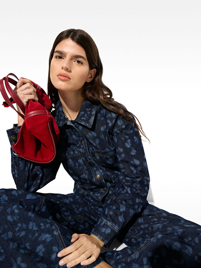 ONLINE ÖZEL - Desenli Denim Ceket