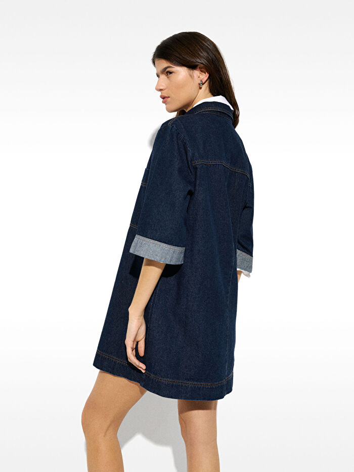 ONLINE ÖZEL - Kısa Denim Elbise