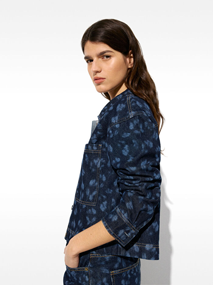 ONLINE ÖZEL - Desenli Denim Ceket