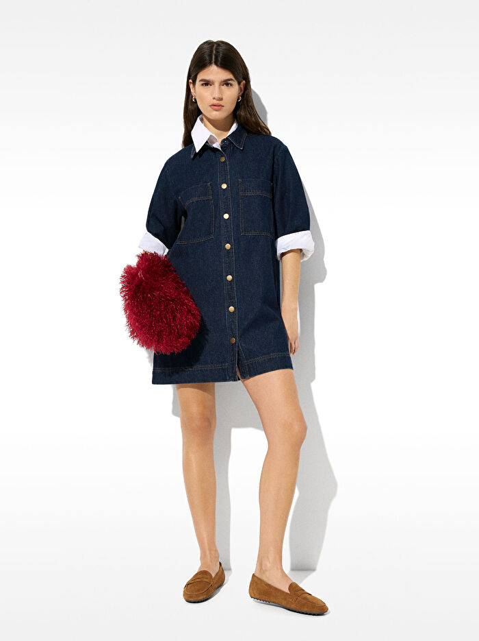 ONLINE ÖZEL - Kısa Denim Elbise