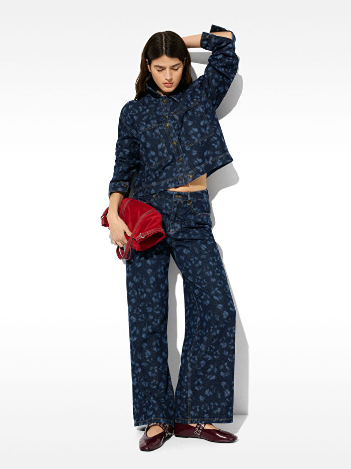 ONLINE ÖZEL - Desenli Denim Ceket
