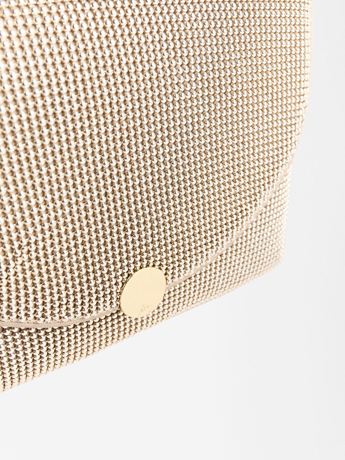 Metal File Kumaş Party Çanta