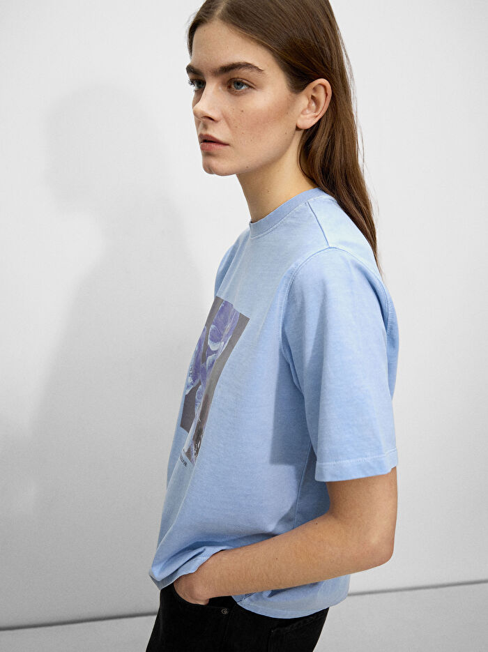 Desenli Pamuklu T-Shirt