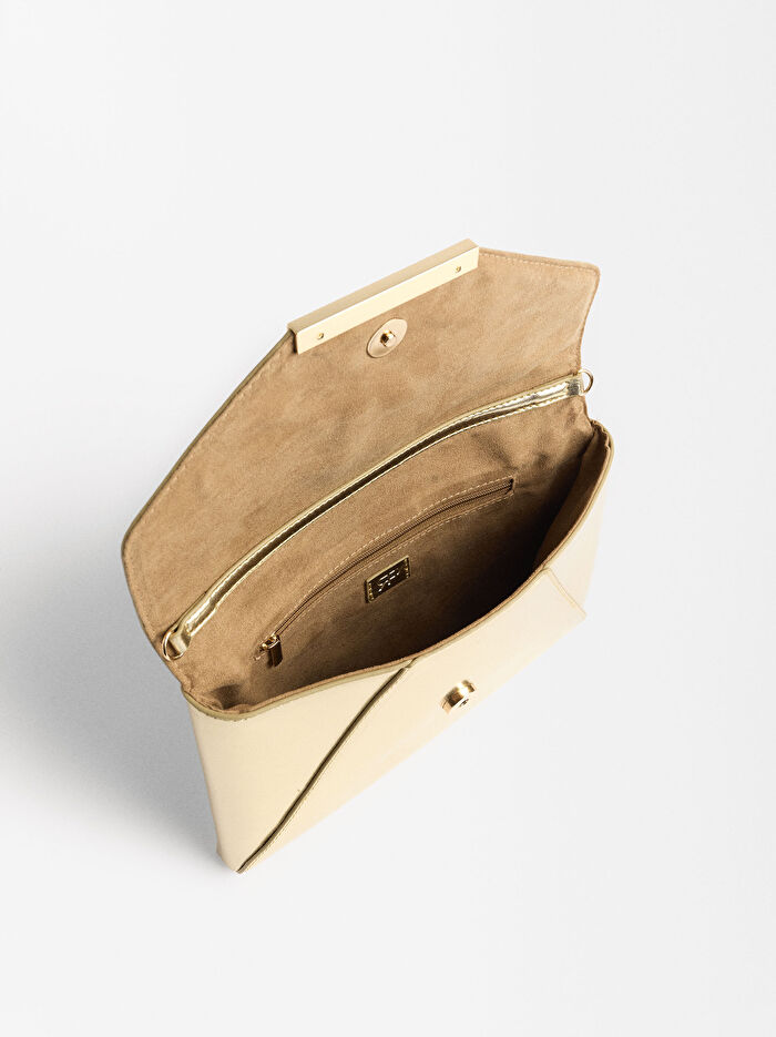 Metalik Party Clutch Çanta
