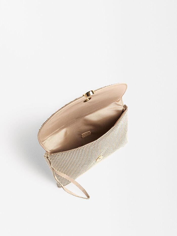 Metal File Kumaş Party Çanta