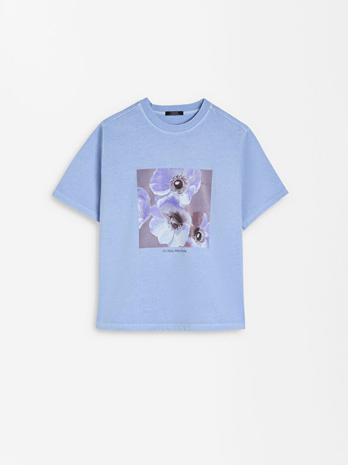 Desenli Pamuklu T-Shirt