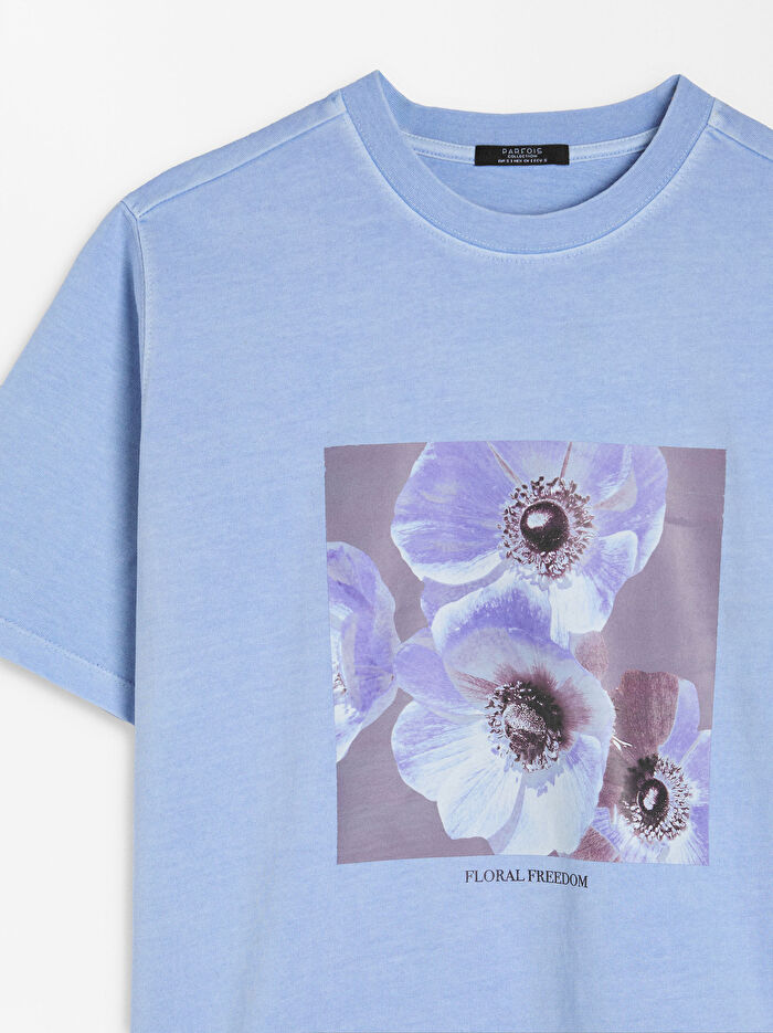 Desenli Pamuklu T-Shirt