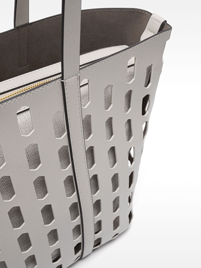 İçi Çıkarılabilir Delikli Shopper Çanta