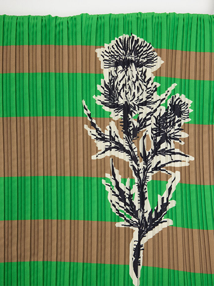 Çizgili Teknik Kumaş Omuz Çantası