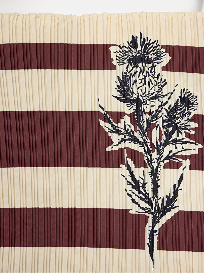 Çizgili Teknik Kumaş Omuz Çantası