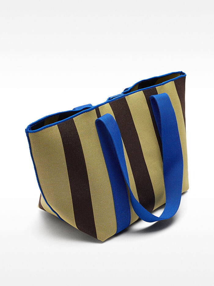 Çizgili Shopper Çanta