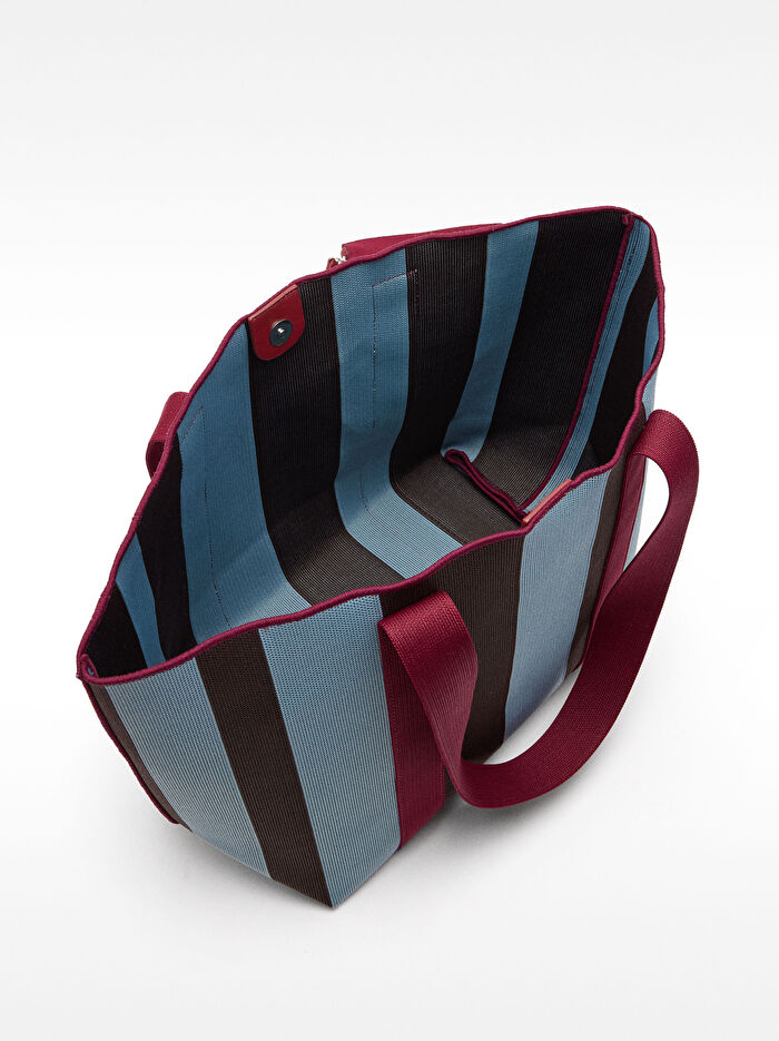 Çizgili Shopper Çanta