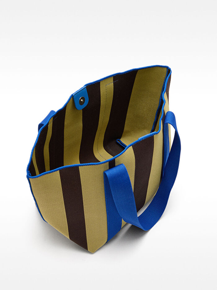 Çizgili Shopper Çanta