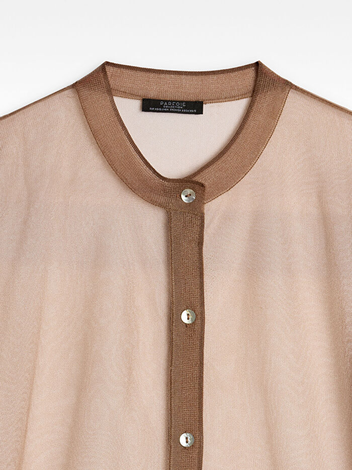 ONLINE ÖZEL - Yarı Transparan Örme Hırka