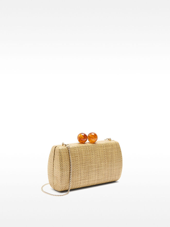 Hasır Görünümlü Party Clutch Çanta