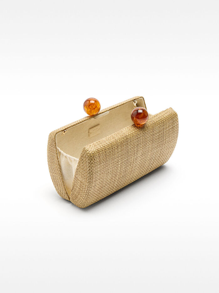 Hasır Görünümlü Party Clutch Çanta