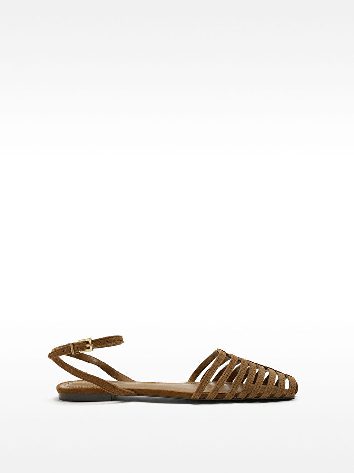 Deri Kayışlı Düz ​​Sandalet