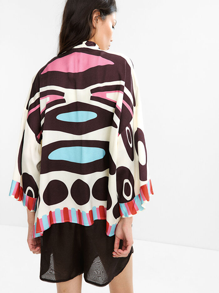 Geometrik Desenli Kimono