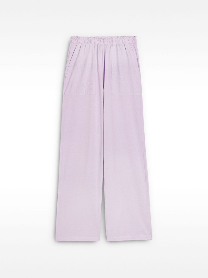 %100 Pamuk Nakışlı Pantolon