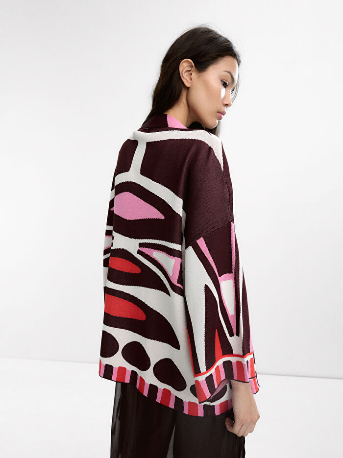 Jakarlı Örme Kimono