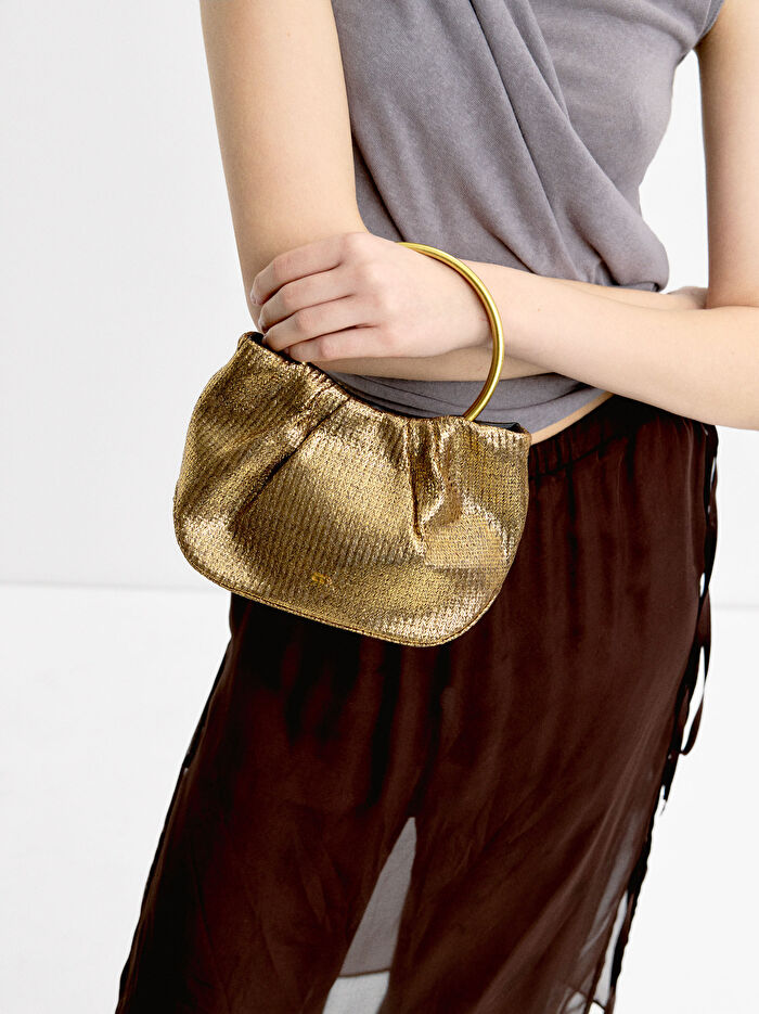 Metalik Party Clutch Çanta