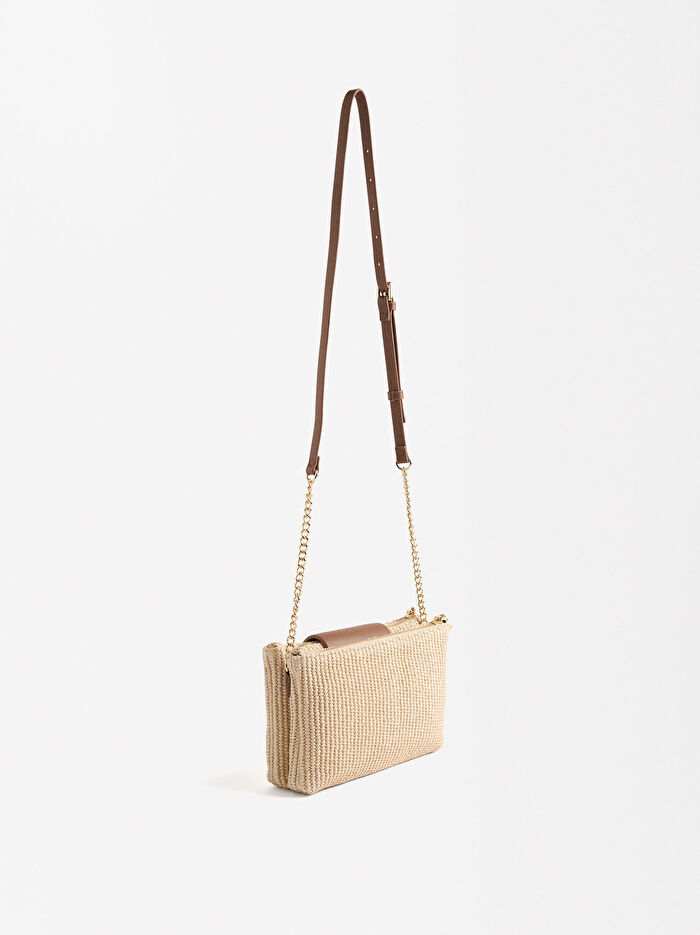 Hasır Efektli Çapraz Çanta