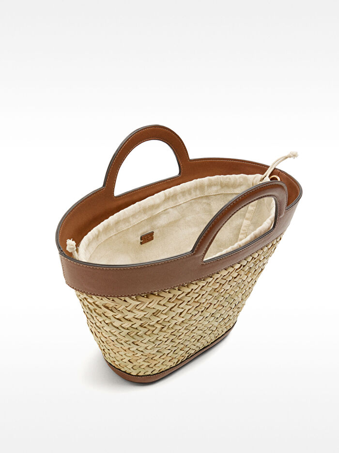 Çapraz Askılı Hasır Tote Çanta M