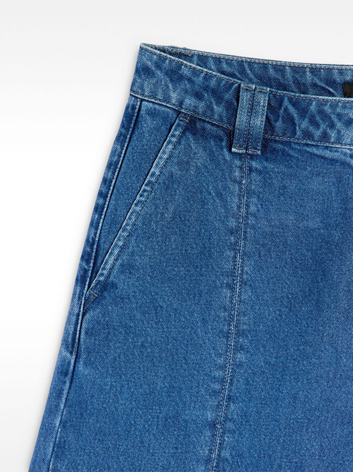 %100 Pamuklu Denim Bermuda Şort