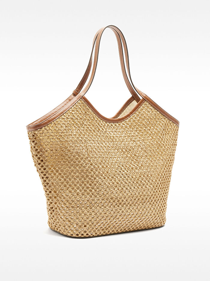 Hasır Efektli Shopper Çanta