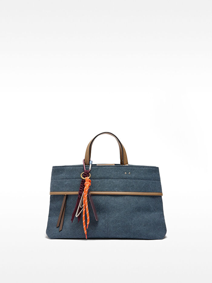 Charm'lı Kanvas Tote Çanta