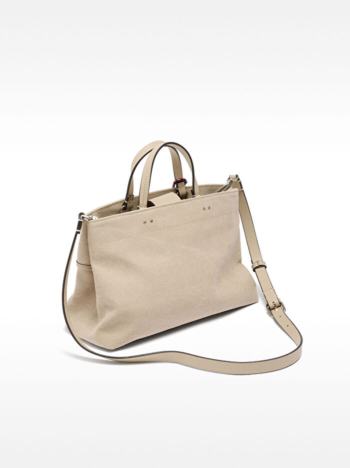Charm'lı Kanvas Tote Çanta