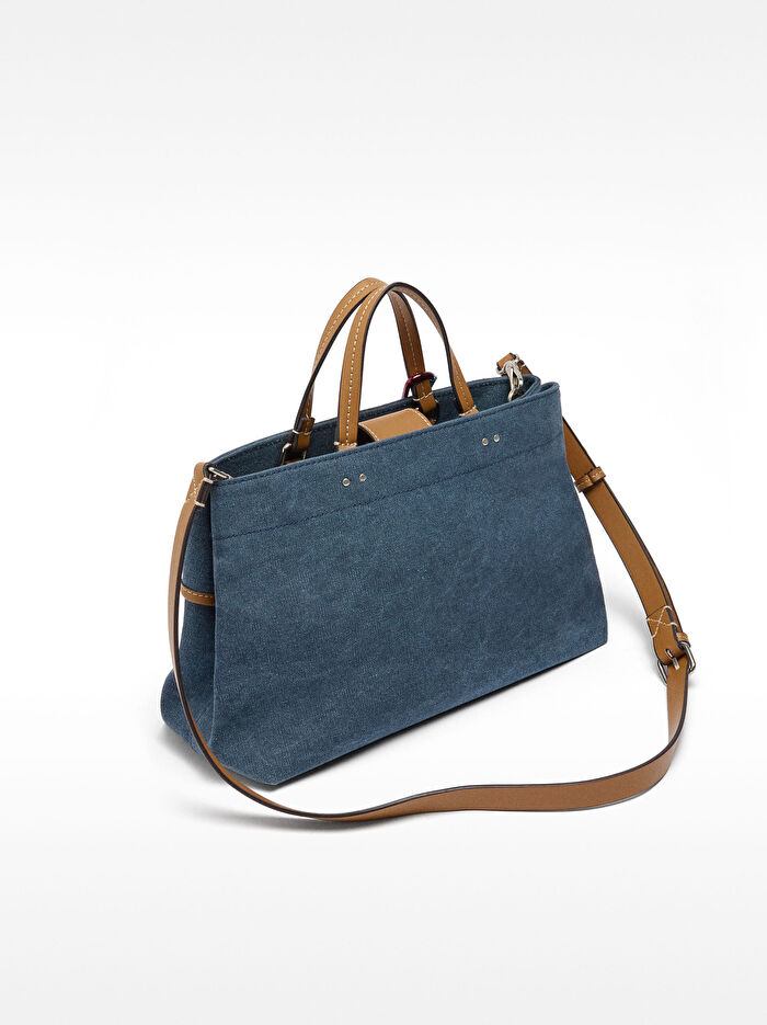 Charm'lı Kanvas Tote Çanta
