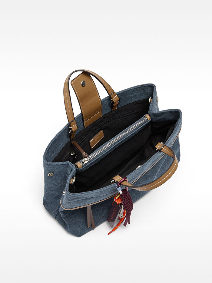 Charm'lı Kanvas Tote Çanta