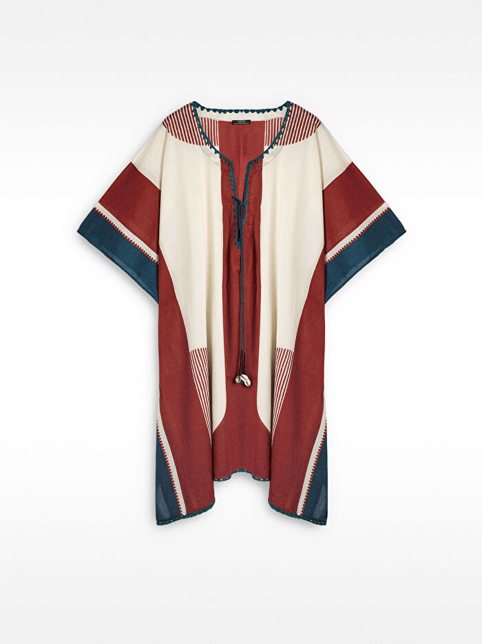 %100 Pamuk Desenli Kaftan