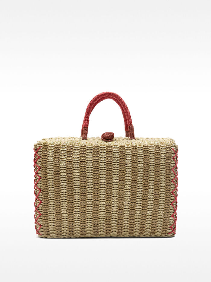 Hasır Efektli Tote Çanta