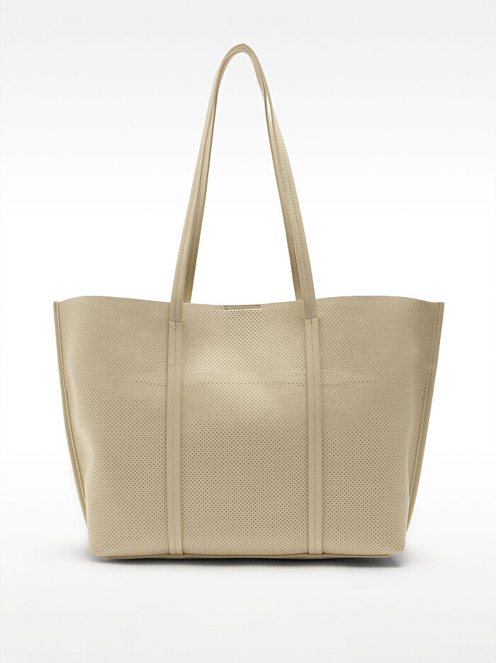 İçi Çıkarılabilir Delikli Shopper Çanta