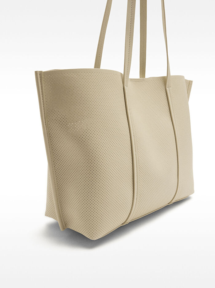 İçi Çıkarılabilir Delikli Shopper Çanta