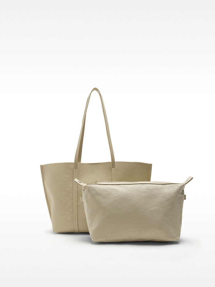 İçi Çıkarılabilir Delikli Shopper Çanta