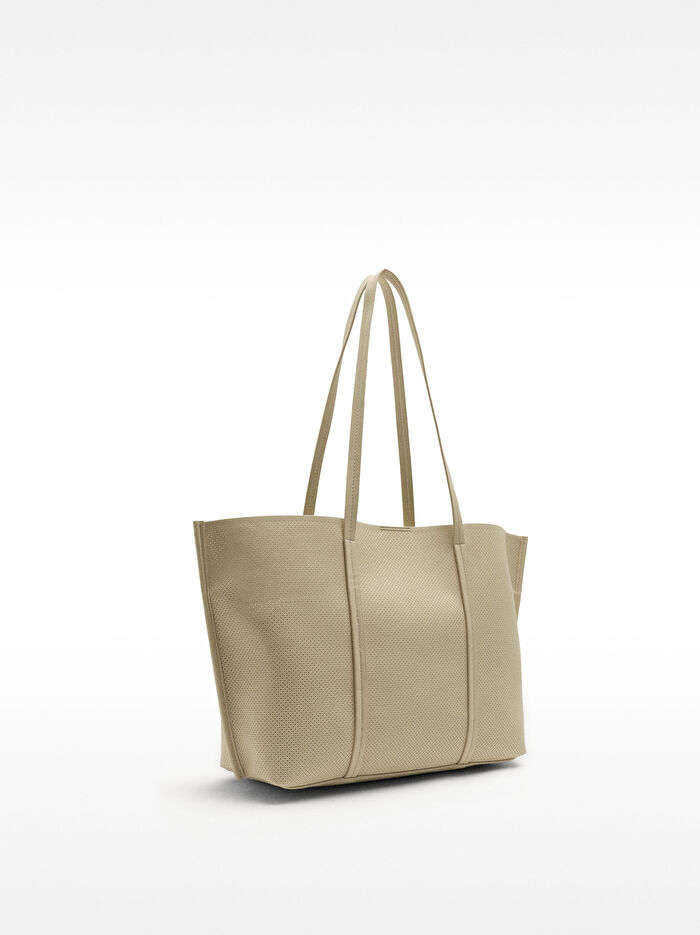İçi Çıkarılabilir Delikli Shopper Çanta