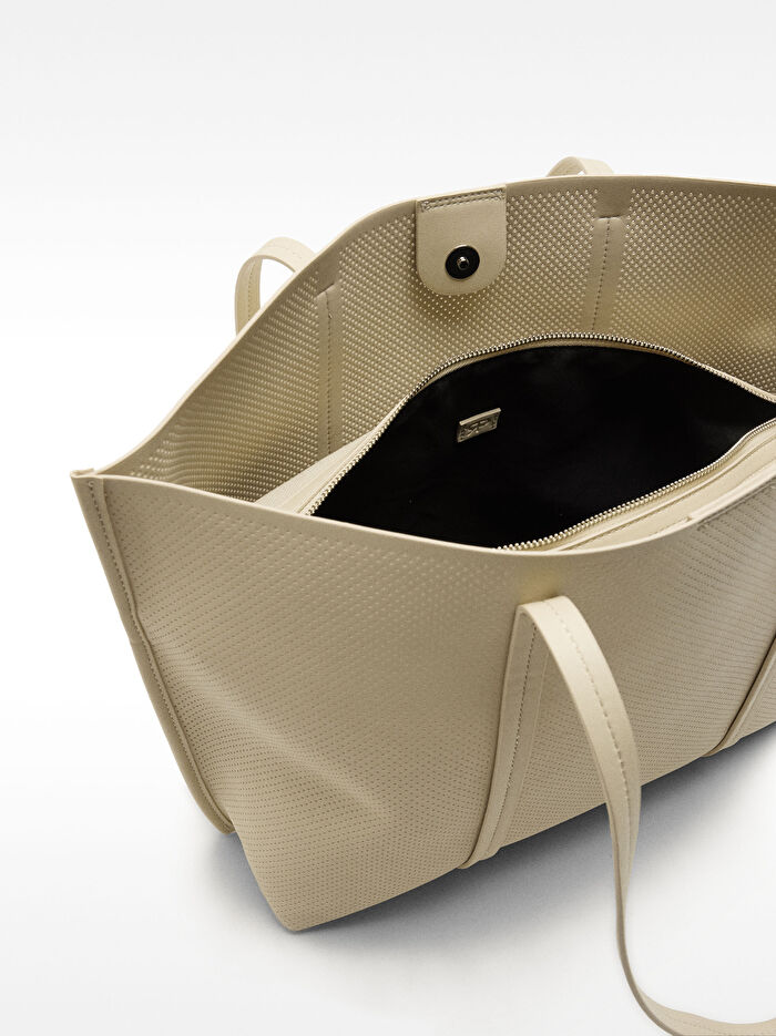 İçi Çıkarılabilir Delikli Shopper Çanta